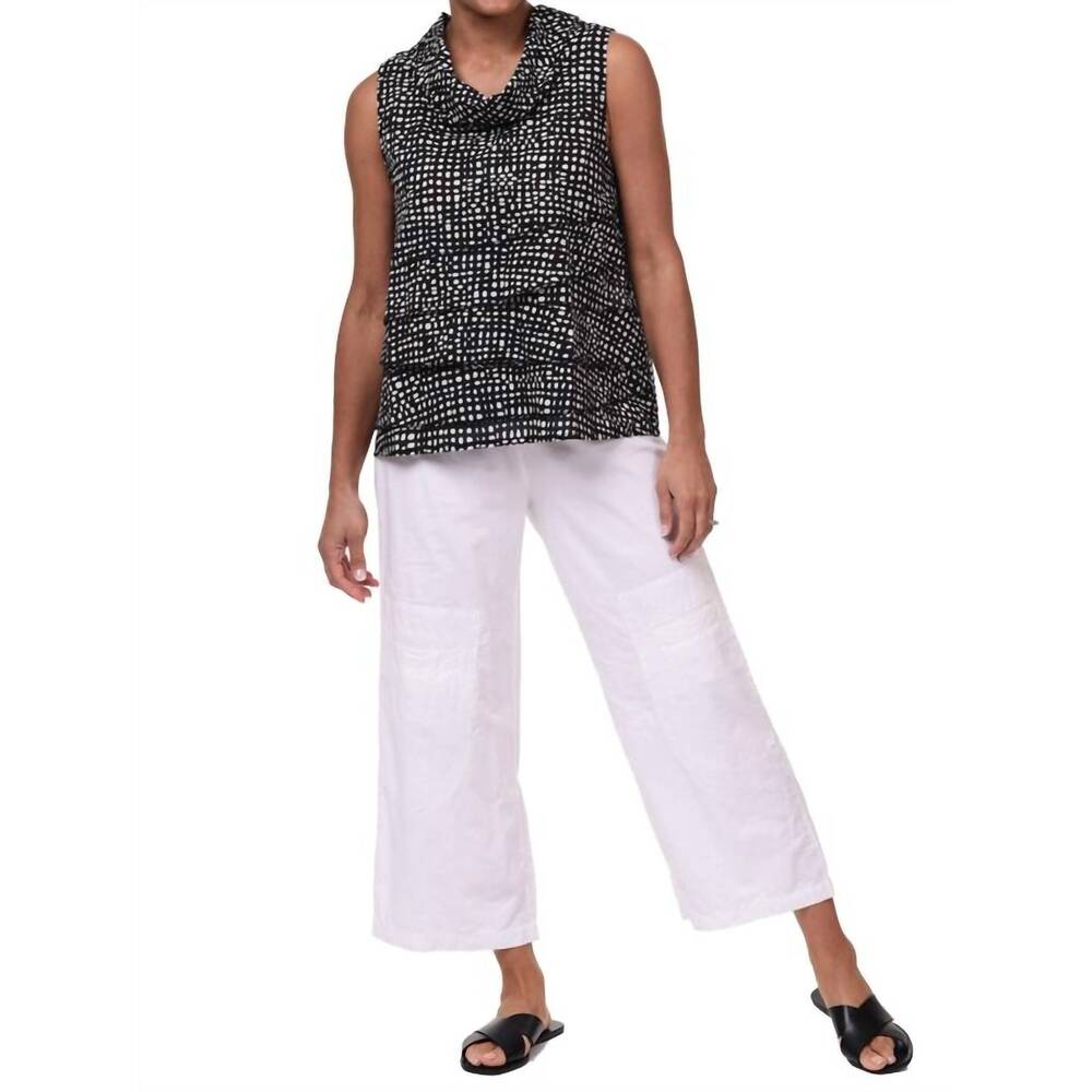 NEW TULIP CLOTHING leilani sleeveless top in black dots
